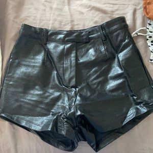 Princess Polly black leather shorts